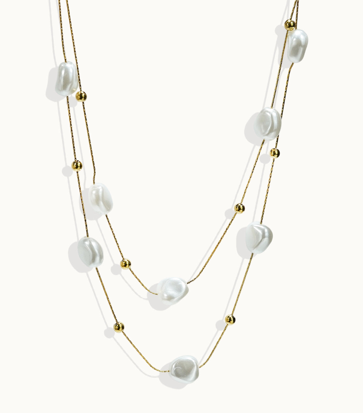 Pearl-Embellished 18K Gold Plated Necklace – Hypoallergenic Minimalist Luxury for Women | Lightweight & Skin-Safe - ZENTRION 