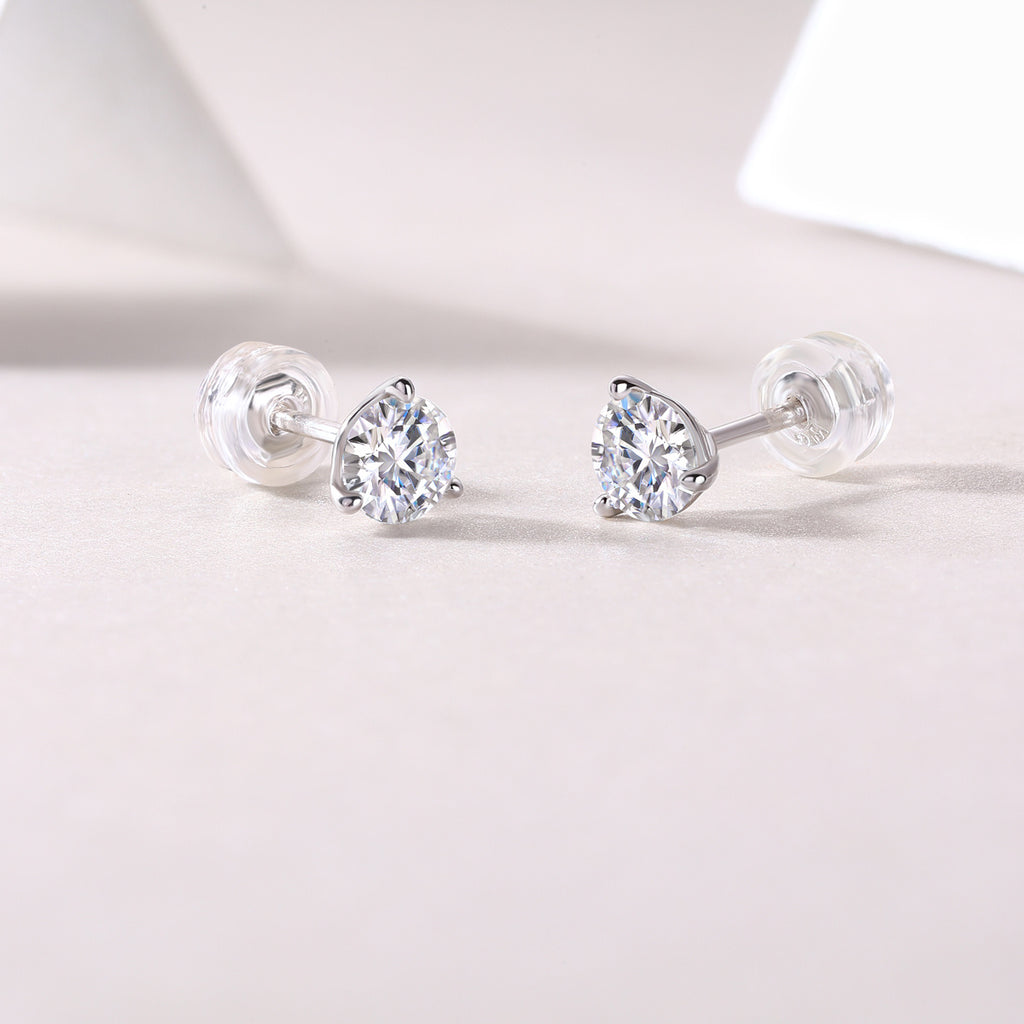 Freeze Frame Luxury Diamond Stud Earrings Set – Moissanite Silver Elegance - ZENTRION 
