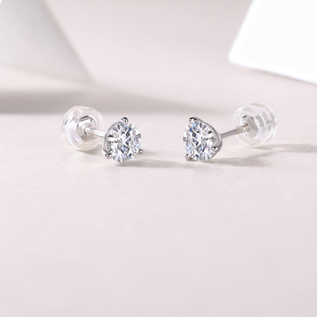 Freeze Frame Luxury Diamond Stud Earrings Set – Moissanite Silver Elegance - ZENTRION 