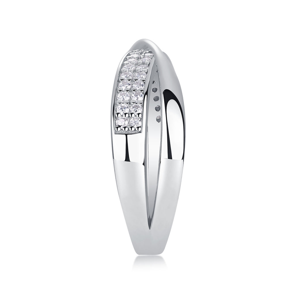 Elegant Embrace Moissanite Silver Ring — S925 Luxury Design with Radiant Sparkle - ZENTRION 