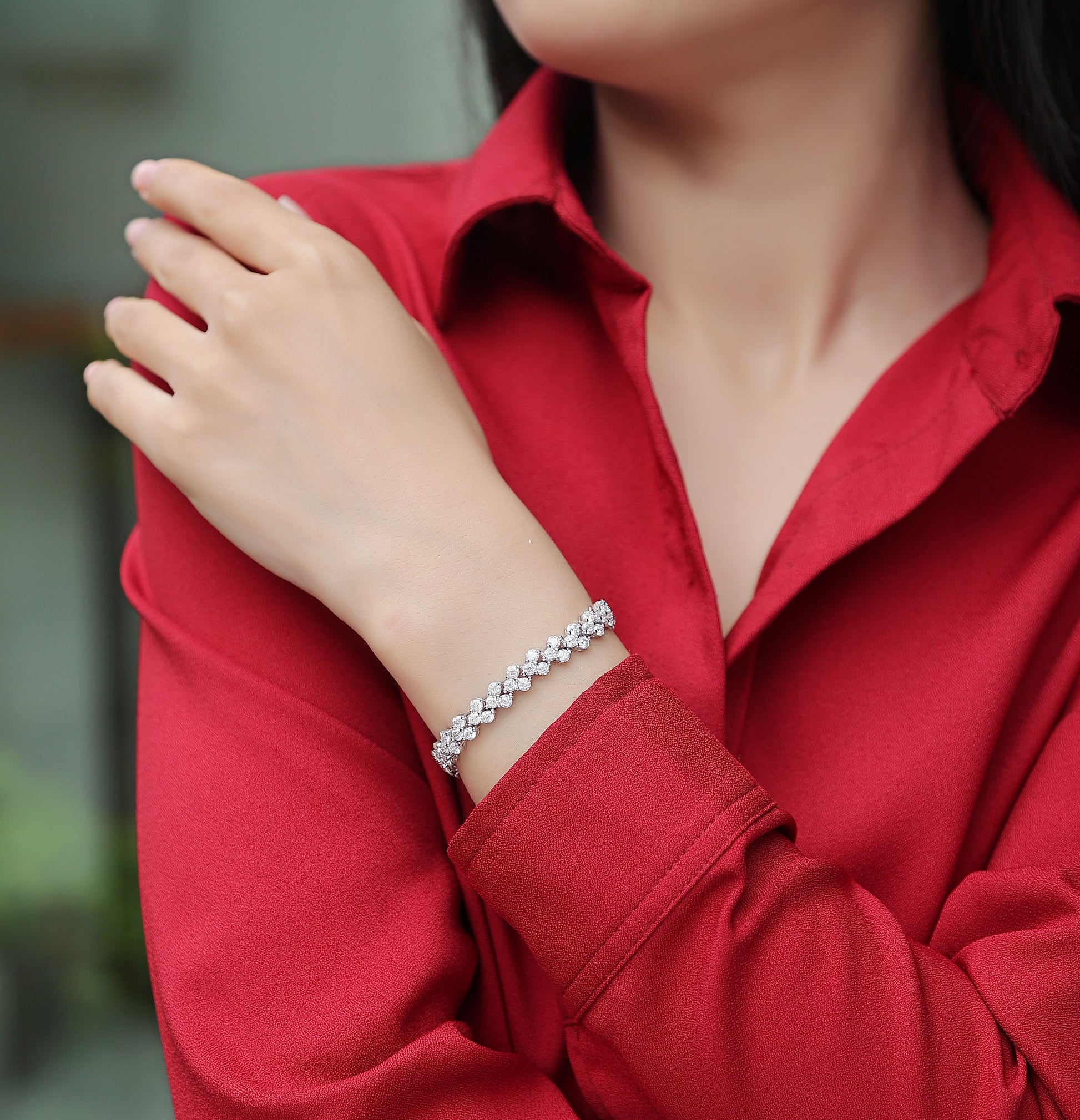 Kanong Luxury Moissanite Diamond Bracelet – 925 Sterling Silver Elegant Women’s Jewelry - ZENTRION 