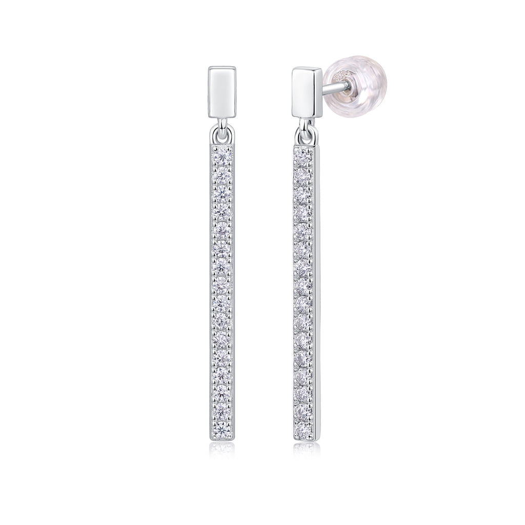 Jumping Moissanite Stud Earrings – Luxury Silver Diamond Elegance - ZENTRION 