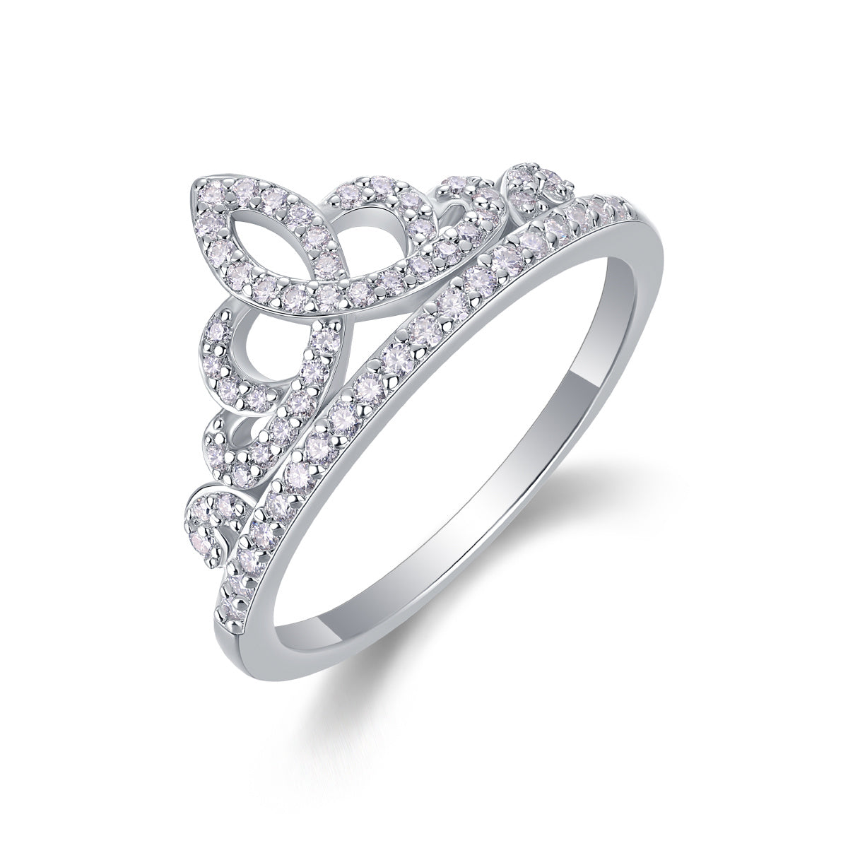 Crown Diamond Moissanite Silver Ring — Luxury Style with Radiant S925 Design - ZENTRION 