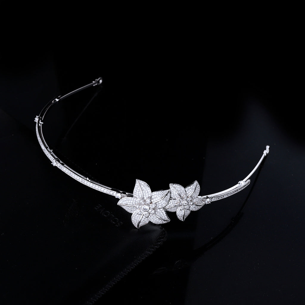 Korean Flower Hair Accessory – Elegant & Unique Crown Design - ZENTRION