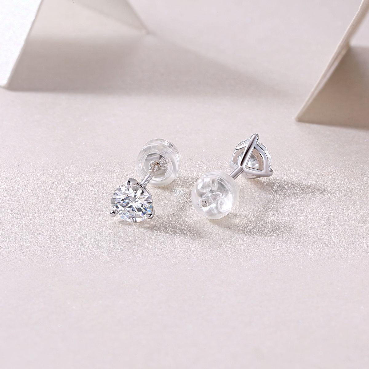 Freeze Frame Luxury Diamond Stud Earrings Set – Moissanite Silver Elegance - ZENTRION 