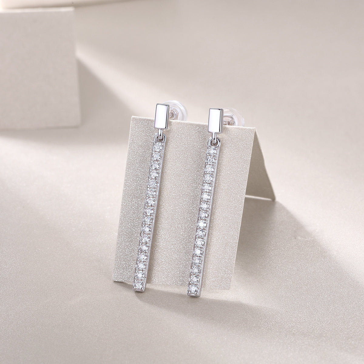Jumping Moissanite Stud Earrings – Luxury Silver Diamond Elegance - ZENTRION 