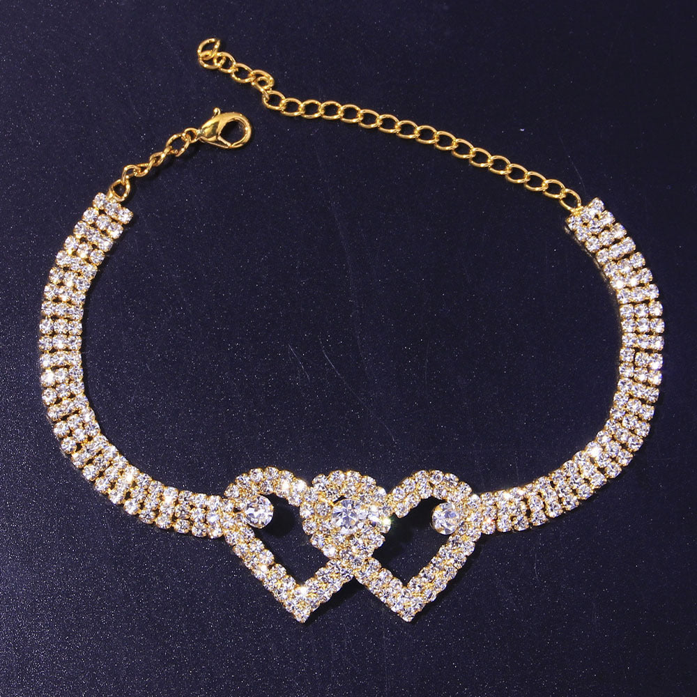 Personalized Double Heart Anklet – Elegant Women’s Jewelry, Gold & Silver Options - ZENTRION